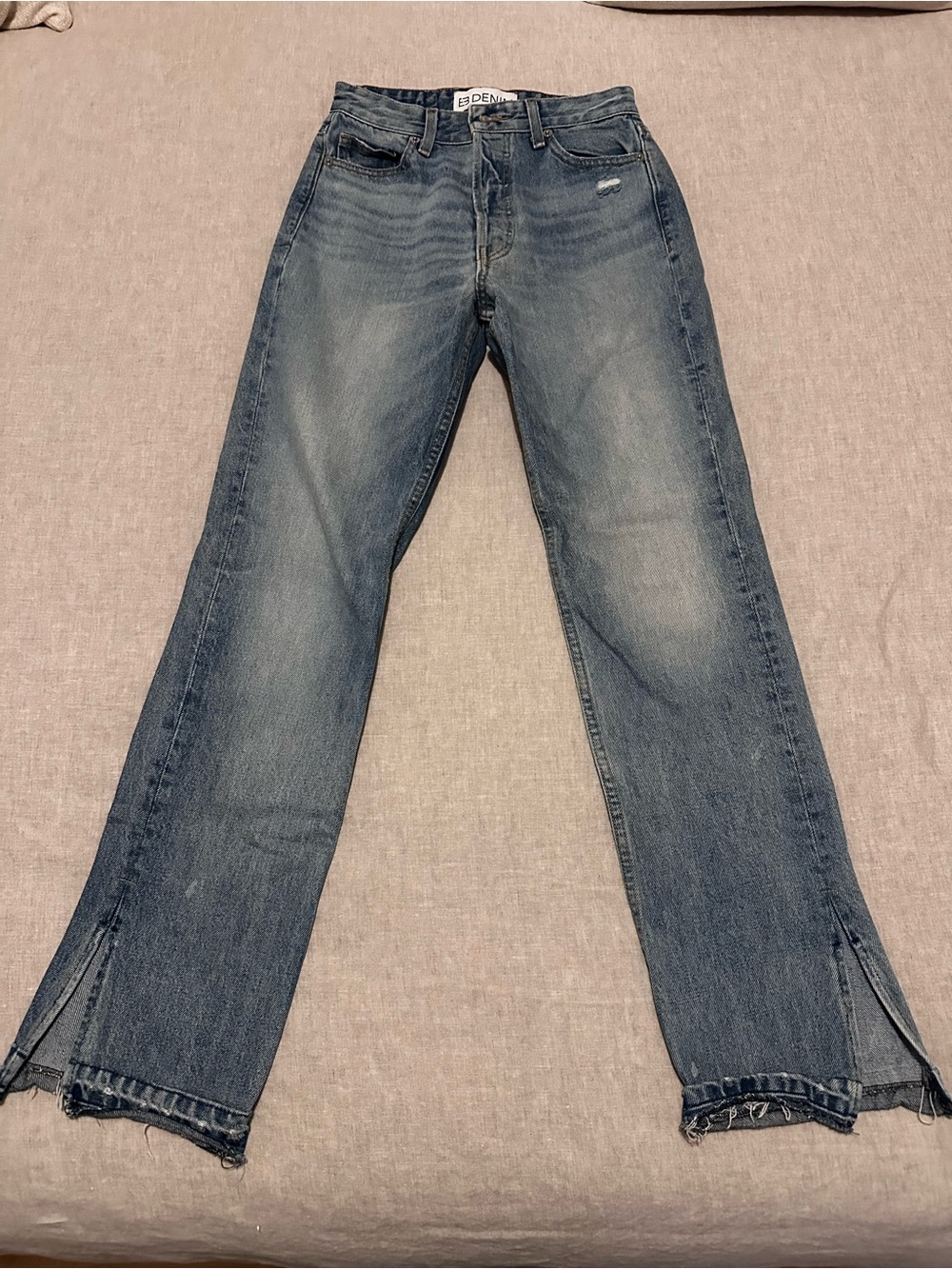EB Denim Straight Split Hem Jeans